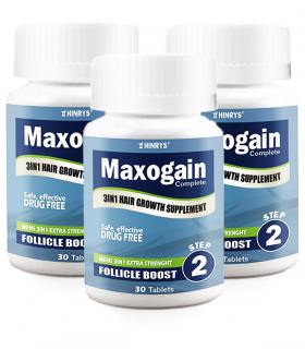 Витамины для роста волос Максогейн (Maxogain) выпускаются во флаконах разного дизайна и емкости: зеленого, синеватого и др.