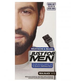 Джаст фо Мен Риал Блэк - Краска-гель для бороды и усов черная M-55 [Just for Men Mustache & Beard Real Black M-55] не стекает.
