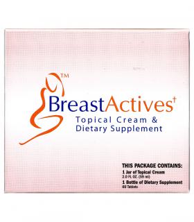 BreastActives Plus (БрэстЭктивс Плюс) с капсулами и кремом для увеличения груди выпускается в красочной упаковке.